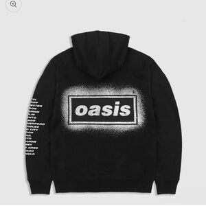 Oasis Band Spray Live 25 World Tour Hoodie Black Size Medium NEW